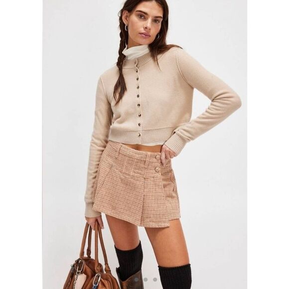Free People Size 12 Women's Serena Micro Skort Plaid Flanel - Picture 1 of 11
